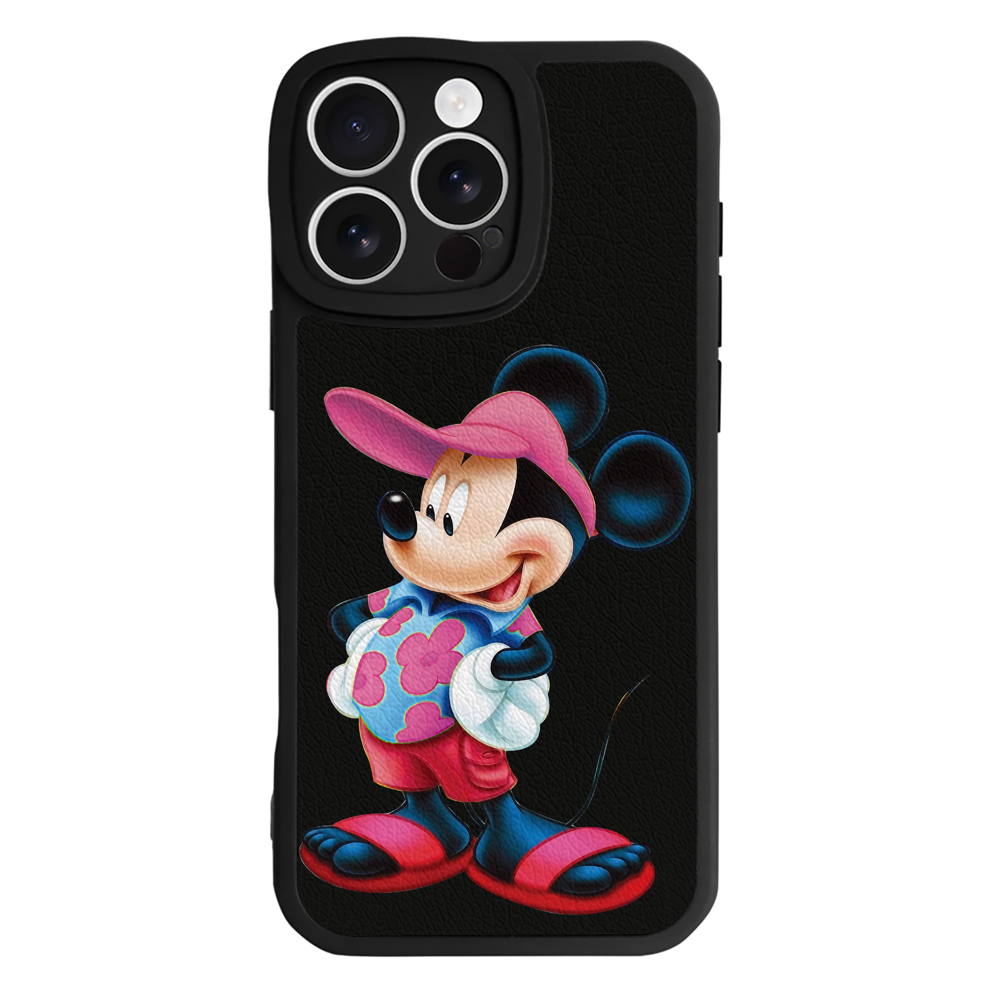 ミッキーマウス Mickey Mouse 【iPhone 16シリーズ対応】シリコンスマホケース（レザー調） 材質：シリコン